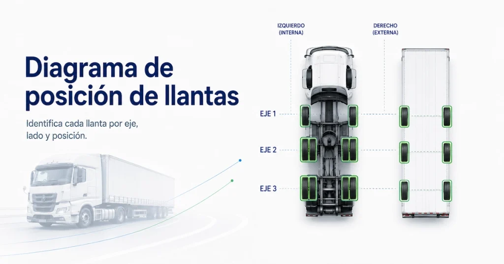Posición de llantas en camiones y trailer