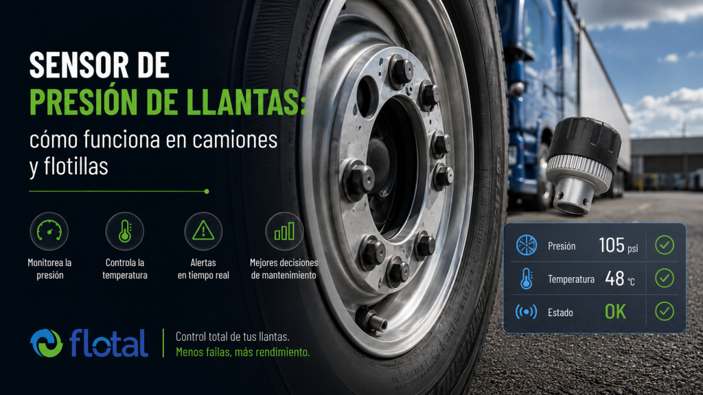 Sensor de presión de llantas en camiones y flotillas