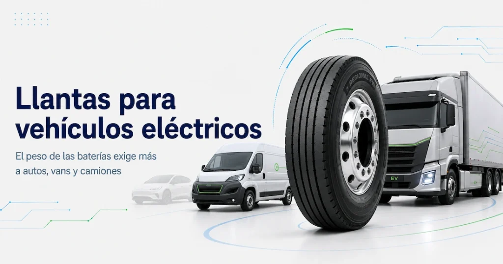 Llantas para vehículos eléctricos de flotillas: peso, desgaste y presión