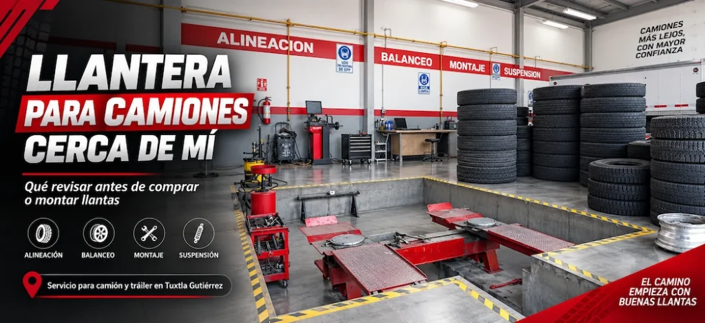 Llantera para camiones cerca de mí: qué revisar antes de comprar o montar llantas